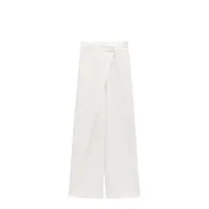 ZARA WIDE TROUSERS WITH WRAPPING WHITE SIZE XS | 2416/783